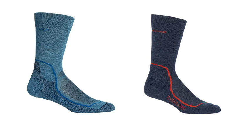 Die Icebreaker Mens Hike+ Light Crew Socken bestehen zum Großteil aus Merinowolle, was ihnen nicht nur gue feuchtigkeitsregulierende Eigenschaften beschert, sondern auch ein angenehmes Tragegefühl (Foto: Amazon).